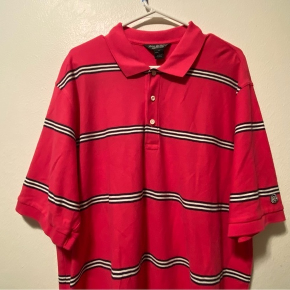 Brooks Brothers Shirt‎ Mens Size XL Pink Short Sleeve Polo 1/4 Button Up Cotton